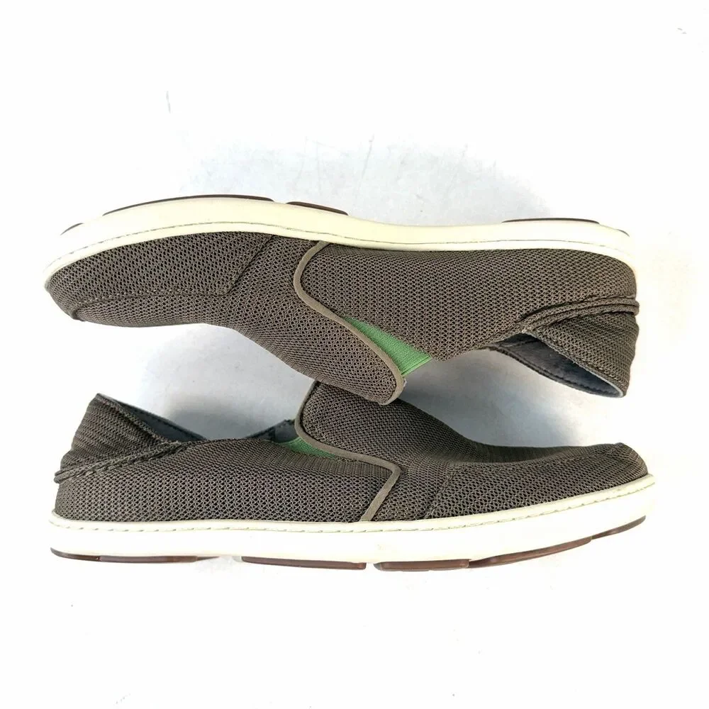 Olukai Nohea Mesh 10188-13AP Mustang Lime Peel Shoes Slip On Men’s Size 10